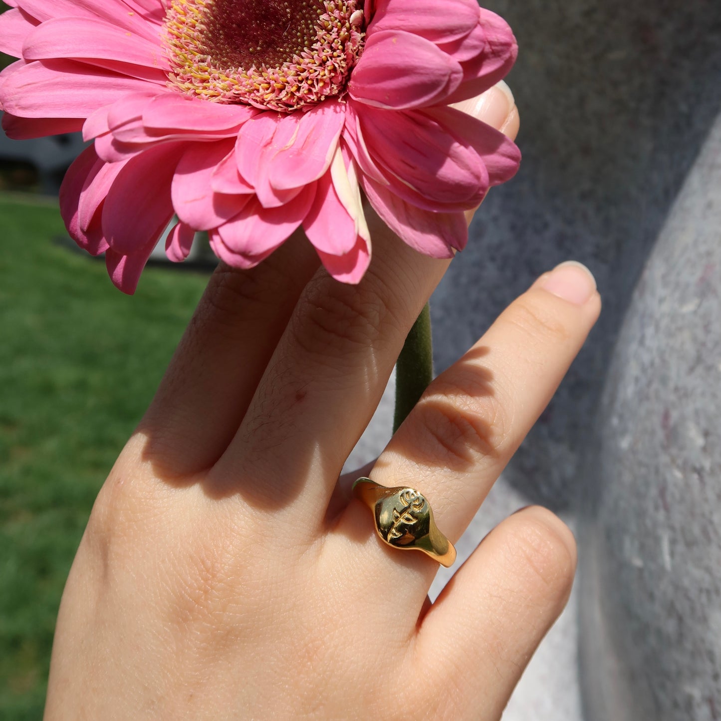 Rose Signet Ring from ShopEternidad.com Affordable 18K Gold Plated Jewelry