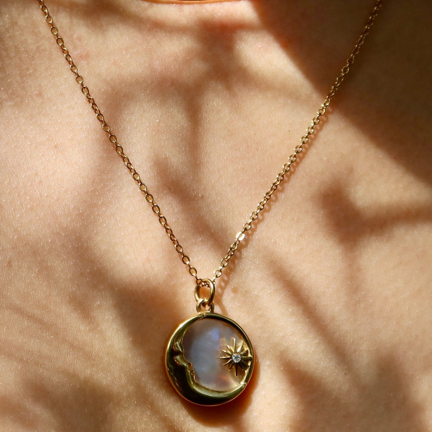 Moon Pendant Necklace from ShopEternidad.com Affordable 18K Gold Plated Jewelry