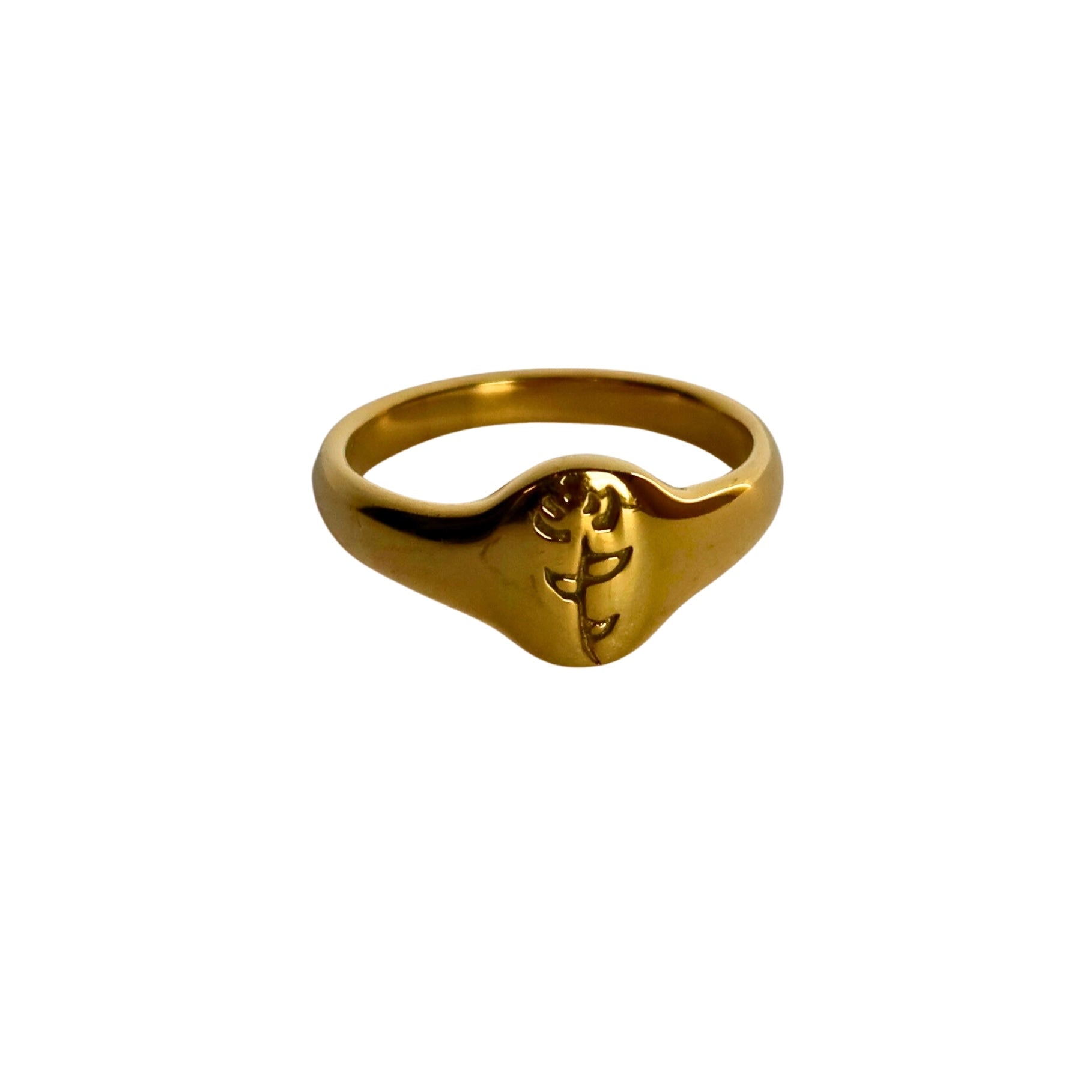 Rose Signet Ring from ShopEternidad.com Affordable 18K Gold Plated Jewelry